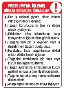 FREZE DİKKAT EDİLECEK KURALLAR