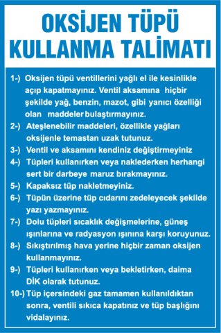 OKSİJEN TÜPÜ KULLANMA TALİMATI