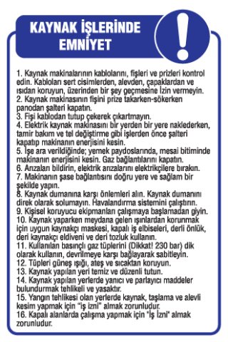 KAYNAK İŞLERİNDE EMNİYET
