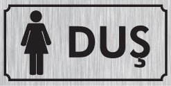 DUŞ 15 X 44 cm - Gümüş Metal 0,5 mm
