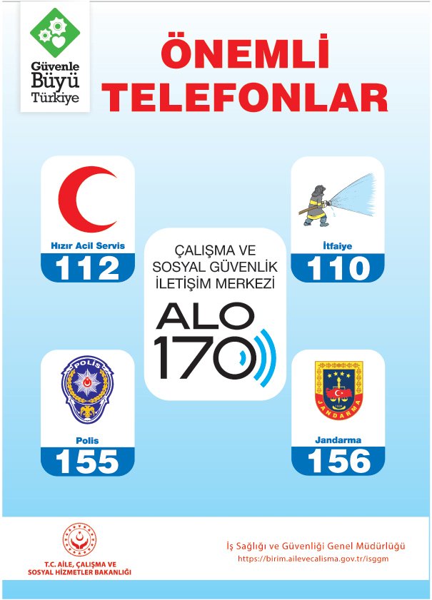 ÖNEMLİ TELEFONLAR